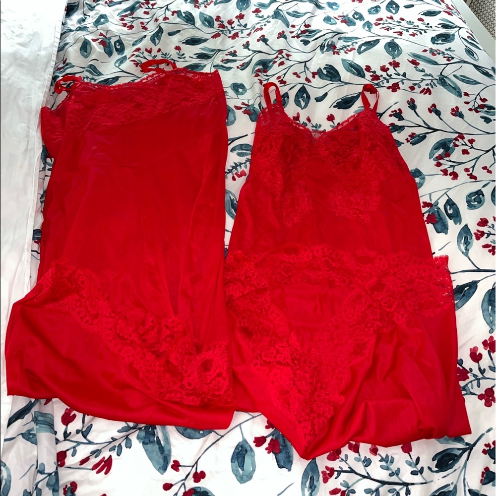 Vintage 1960 long silk nighties lacy size 34 small brand new hollywood